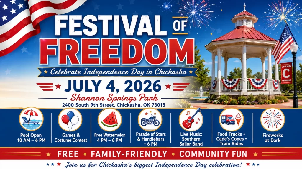 2026 Festival of Freedom in Chickasha Oklahoma 4th July 2026